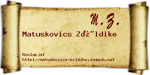Matuskovics Zöldike névjegykártya